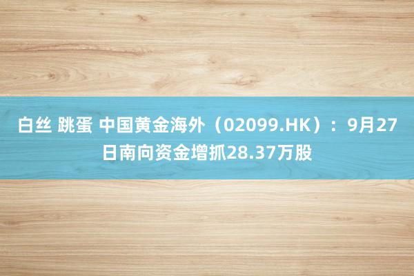 白丝 跳蛋 中国黄金海外（02099.HK）：9月27日南向资金增抓28.37万股