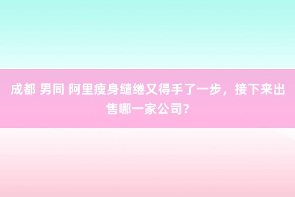 成都 男同 阿里瘦身缱绻又得手了一步，接下来出售哪一家公司？