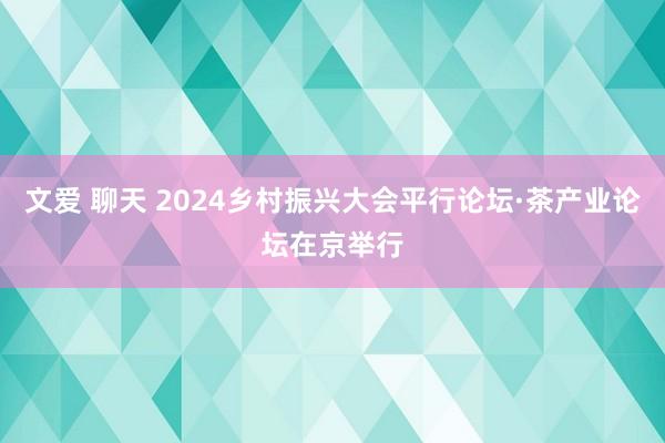 文爱 聊天 2024乡村振兴大会平行论坛·茶产业论坛在京举行