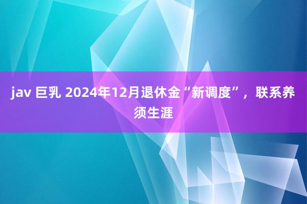 jav 巨乳 2024年12月退休金“新调度”，联系养须生涯