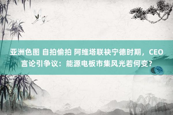 亚洲色图 自拍偷拍 阿维塔联袂宁德时期，CEO言论引争议：能源电板市集风光若何变？