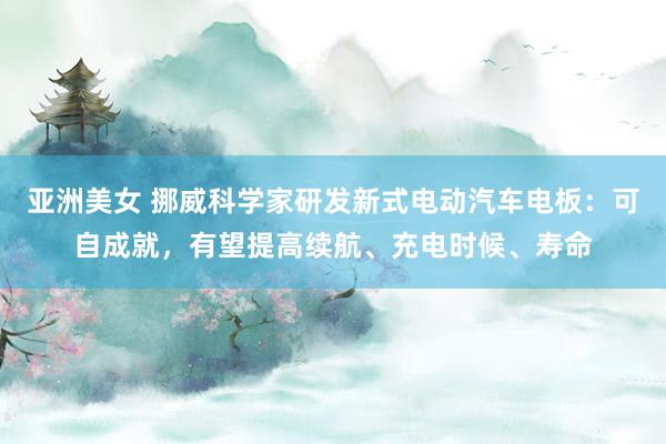亚洲美女 挪威科学家研发新式电动汽车电板：可自成就，有望提高续航、充电时候、寿命