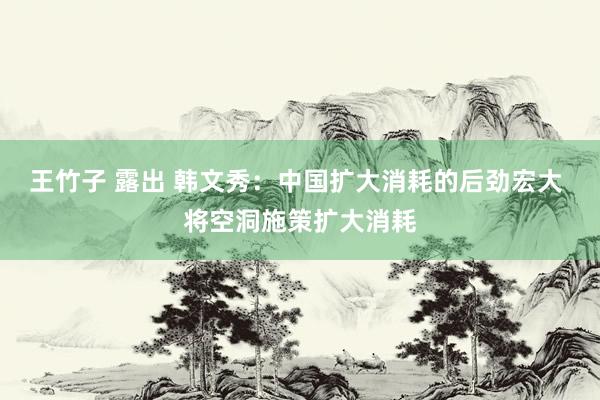 王竹子 露出 韩文秀：中国扩大消耗的后劲宏大 将空洞施策扩大消耗