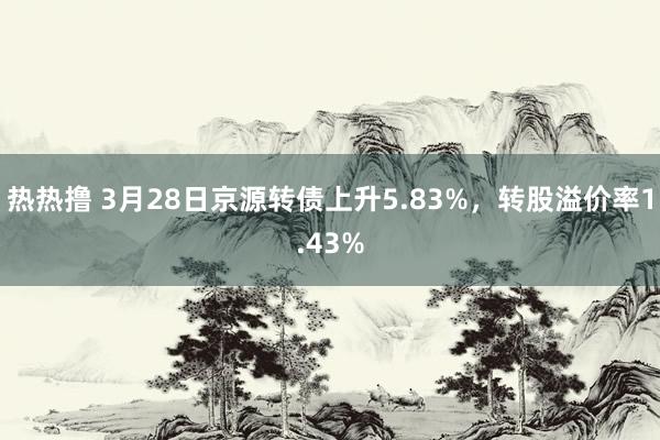 热热撸 3月28日京源转债上升5.83%，转股溢价率1.43%