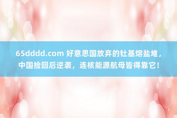 65dddd.com 好意思国放弃的钍基熔盐堆，中国捡回后逆袭，连核能源航母皆得靠它！