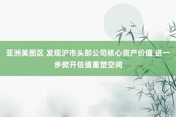 亚洲美图区 发现沪市头部公司核心资产价值 进一步掀开估值重塑空间