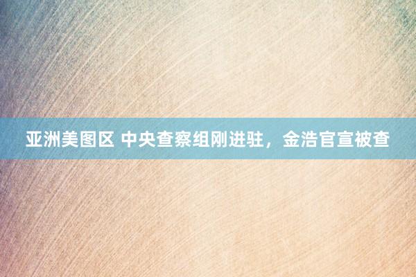 亚洲美图区 中央查察组刚进驻，金浩官宣被查