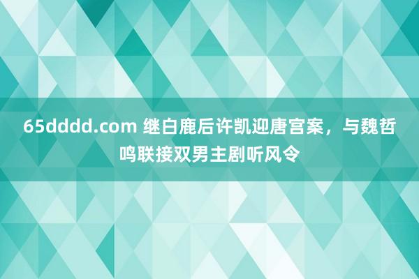 65dddd.com 继白鹿后许凯迎唐宫案，与魏哲鸣联接双男主剧听风令
