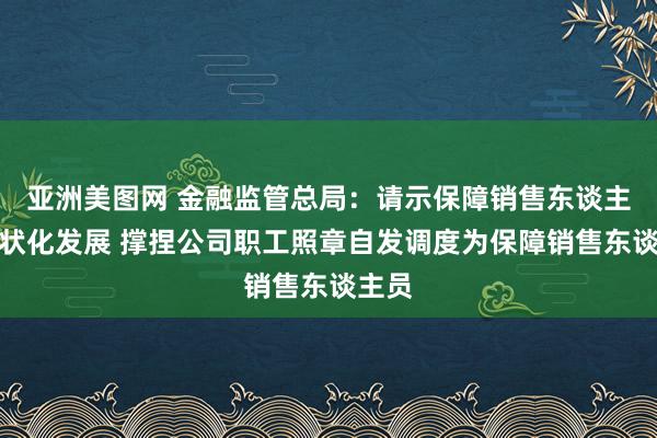 亚洲美图网 金融监管总局：请示保障销售东谈主员行状化发展 撑捏公司职工照章自发调度为保障销售东谈主员