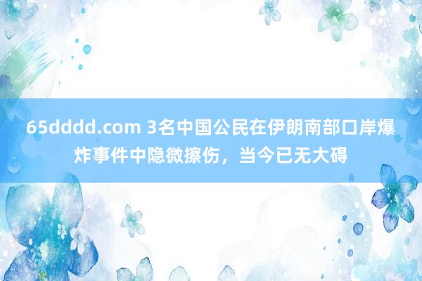 65dddd.com 3名中国公民在伊朗南部口岸爆炸事件中隐微擦伤，当今已无大碍