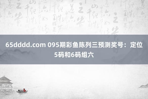 65dddd.com 095期彩鱼陈列三预测奖号：定位5码和6码组六